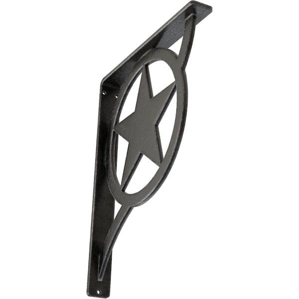 Ekena Millwork Austin Wrought Iron Bracket, (Single center brace), Antiqued Pewter 1 1/2"W x 10"D x 12"H BKTM01X10X12SAUAPW - main